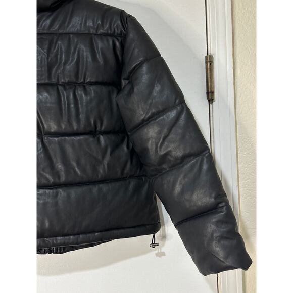 Avec Les Filles Faux Leather Black Puffer Jacket Size XS NWT Oversized - Picture 16 of 16